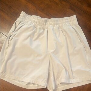 Lululemon Athletica Tan Athletic Shorts—no liner